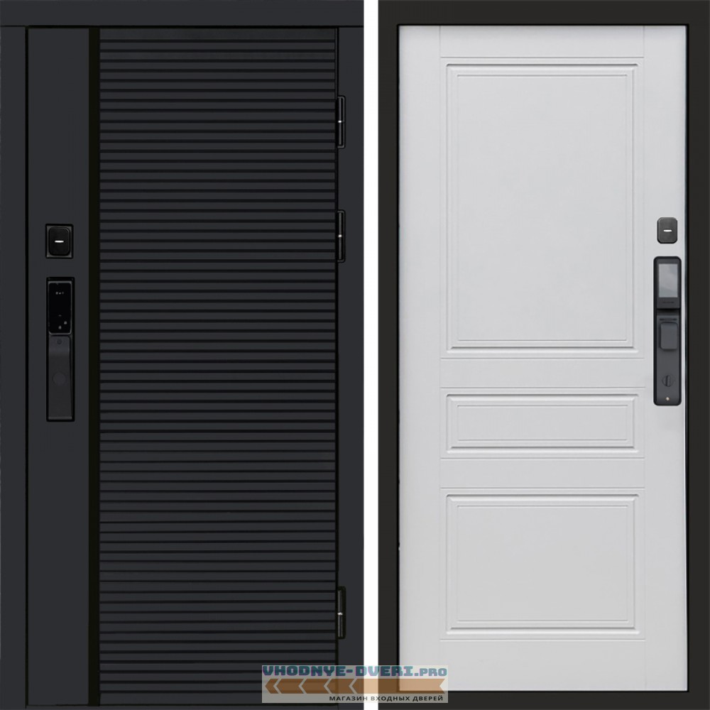 Входная дверь  Smart (Смарт) Black Line Классика Белый матовый